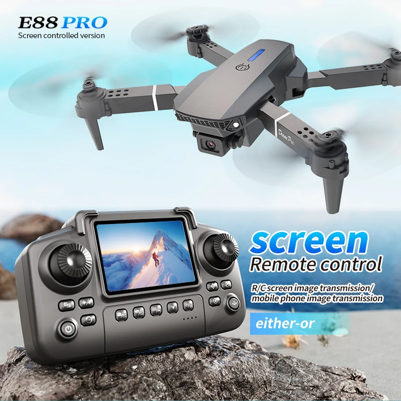 プロフェッショナルE88 PROドローン、スクリーン付き8K - Drone Camera Hd のレビューと価格